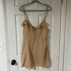 Style Rack Heart Patterned Tan Dress